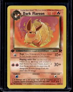 Pokemon Cards: Team Rocket 1st Edition Uncommon: Dark Flareon 35/82 - Image 1