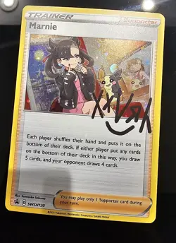 Pokemon TCG Marnie SWSH Black Star Promos SWSH120 Holo Promo - LP - Image 1