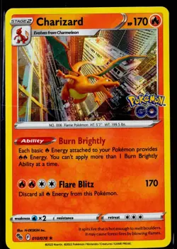 CHARIZARD 010/078 HOLO RARE POKEMON GO POKEMON HOLO NM - Image 1