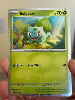 POKEMON BULBASAUR SVP 046 NM PROMO BLACK STAR COSMOS HOLOFOIL CARD - Image 1