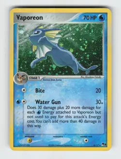 Vaporeon 6/17 Holo Rare POP Series 3 Pokemon 2006 Heavily Played - Image 1