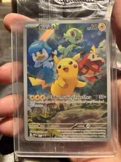 Pikachu SVP 027 Black Star Promo Scarlet Violet ETB Full Art Pokemon Card SEALED - Image 1