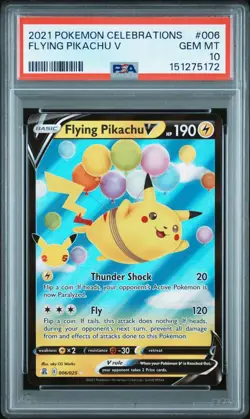 🔥 2021 POKEMON CELEBRATIONS #006 FLYING PIKACHU V PSA 10 📈 🔥 - Image 1