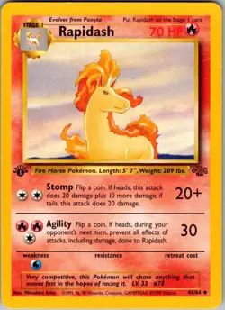 Rapidash 44/64 Uncommon Jungle Pokemon 1st Edition Moderately Played - Image 1