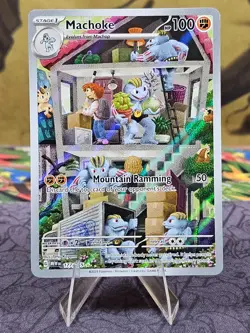 Pokemon TCG Machoke 177/165 SV: 151 Illustration Rare Holo Card LP+ - Image 1