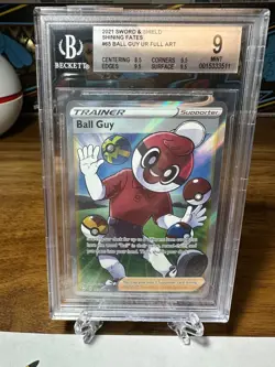 Beckett BGS 9 Mint Pokemon TCG Ball Guy Shining Fates 065/072 Holo Ultra Rare - Image 2