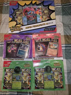 Pokemon TCG Ascended Heroes Lot. 1 Ex Box. 2 Tech Stickers, Two Larry Blisters - Image 1