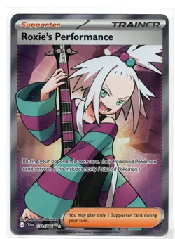 Pokemon TCG Chaos Rising Roxie's Performance Trainer 112/086 NM ME04 Full Art CR - Image 1