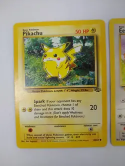 Vintage Pokemon Jungle Set - Pikachu, Eevee, & Jigglypuff - Exact Cards! - Image 2