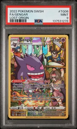 2022 POKEMON SWORD & SHIELD LOST ORIGIN #TG06 FULL ART/GENGAR PSA 9 - Image 1
