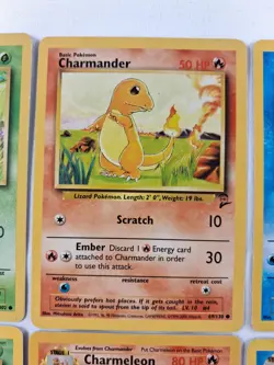 Vintage Pokemon Base Set Card Lot – Starters Pikachu Eevee Bulbasaur Charmander - Image 2