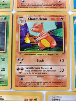 Vintage Pokemon Base Set Card Lot – Starters Pikachu Eevee Bulbasaur Charmander - Image 5
