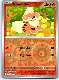Growlithe 027/182 Common Destined Rivals Pokemon Reverse Holo NM - Image 1
