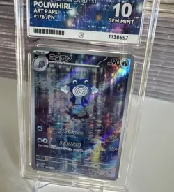 Poliwhirl Pokemon TCG Card 176/165 Scarlet Violet 151 Japanese Ace Gem Mint 10 - Image 2