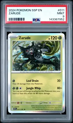 2024 POKEMON SSP EN-SURGING SPARKS #011 ZARUDE PSA 9 - Image 1