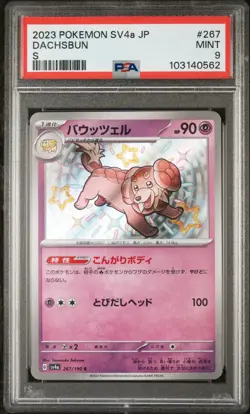 2023 POKEMON JPN SV4A-SHINY TREASURE EX S #267 DACHSBUN PSA 9 - Image 1