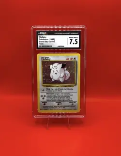 Pokemon TCG Clefairy 5/102 Base Set Holo Rare Basic English Wizards CGC 7.5 - Image 2