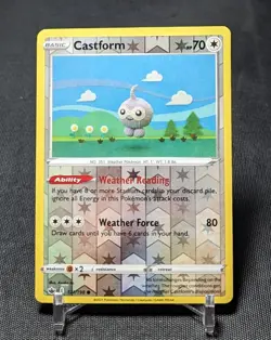 Castform Basic Common Reverse Holo Pokemon TCG Chilling Reign Card 121/198 - Image 1