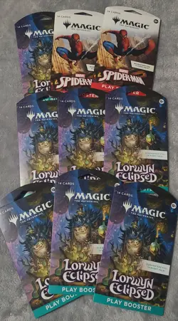 Magic The Gathering Sleeved Play Boosters Lot Of 9 ** NEW * - Image 1