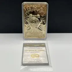 Pokemon 1999 Burger King 24K Gold Plated Card Poliwhirl With Case And COA - Image 1