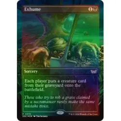 FOIL EXHUME (BORDERLESS) X4 Duskmourn: House Of Horror: Commander Magic MTG CARD - Image 1