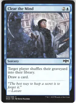 Clear the Mind 34 Ravnica Allegiance RNA C MTG Magic The Gathering C LP - Image 1