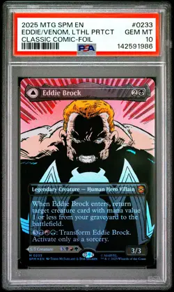 2025 MTG MARVEL'S SPIDER-MAN #0233 EDDIE BROCK/VENOM, LETHAL PROTECTOR PSA 10 - Image 1