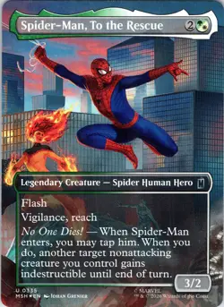 Spider-Man, To the Rescue (Borderless) 335 Marvel Super Heroes Foil NM - Image 1