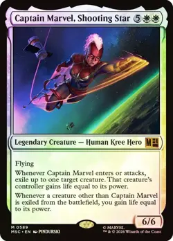 Captain Marvel, Shooting Star Foil Marvel Super Heroes NM MTG - Image 1