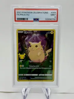 2021 Pokemon Celebrations Pikachu FA/Pikachu #005 PSA 9 Full Art - Image 1