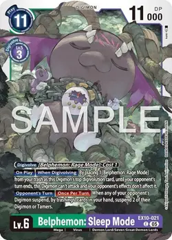 1x EX10-021 Belphemon: Sleep Mode Sinister Order Digimon Card Game x1 - Image 1