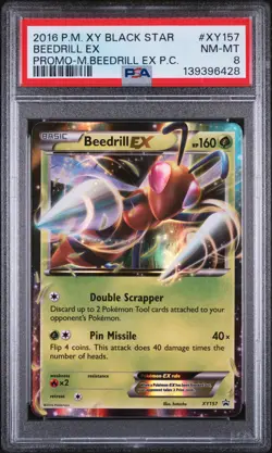 2016 POKEMON XY BLACK STAR PROMO MEGA BEEDRILL EX PREM COLL BEEDRILL EX PSA 8 - Image 1