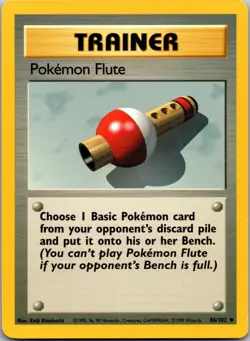 Pokemon Flute 86/102 Uncommon Base Set Unlimited Pokemon Lightly Played - Image 1