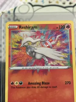 Reshiram Basic HP 120 #17/72 Foil Pokemon 2021 Card - Pack Fresh New - Image 2