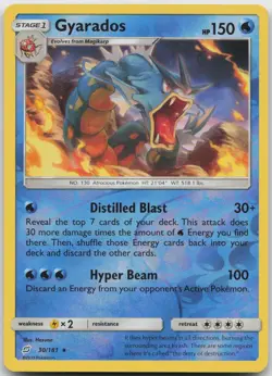 Gyarados 30/181 Holo Rare Team Up Pokemon Reverse Holo Near Mint - Image 1