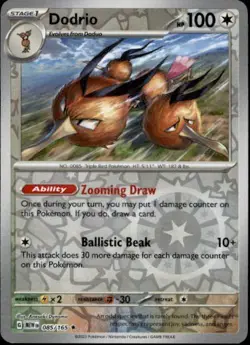 Dodrio 085/165 Rare 151 Pokemon Reverse Holo Near Mint - Image 1