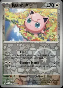 Jigglypuff 039/165 Common 151 Pokemon Reverse Holo Near Mint - Image 1