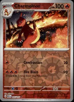 Charmeleon 005/165 Uncommon 151 Pokemon Reverse Holo Near Mint - Image 1