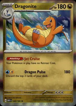 Dragonite 149/165 Rare 151 Pokemon Holo Near Mint - Image 1