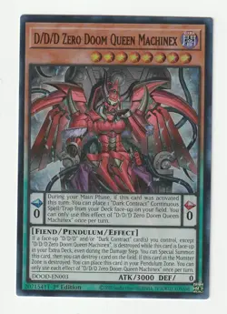 Yu-Gi-Oh! TCG D/D/D Zero Doom Queen Machinex DOOD-EN003 Ultra Rare - M/NM - Image 1