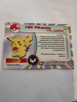 Topps Pokemon TV Animation Edition Pikachu #25 Non-Sport Trading Card 1999 EN - Image 2