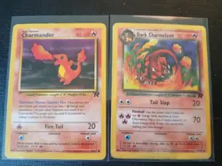 Team Rocket Set Dark Charmeleon & Charmander 32/82 50/82 Old Pokemon Card Bundle - Image 1