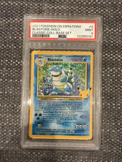 2021 Pokemon Celebrations Classic Collection Blastoise Holo Card #2 PSA 9 Mint - Image 1