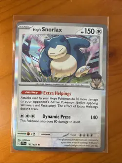 Pokemon TCG Hop's Snorlax Journey Together Holo Rare Card 117/159 Super Bundle - Image 4