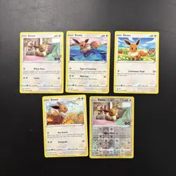 Pokemon TCG Eevee x5 Card Bundle Mixed Mid Era Sets - Image 1