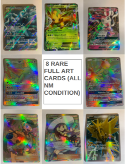 Pokemon 8x Rare Full Art/EX Card Bundle NM - Espeon GX, Lillie, Mewtwo GX +More - Image 1