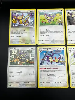 Aipom & Ambipom, 8 Card Bundle, Mixed Sets, English, Pokemon, MP to NM Condition - Image 2
