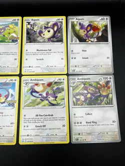 Aipom & Ambipom, 8 Card Bundle, Mixed Sets, English, Pokemon, MP to NM Condition - Image 3