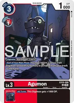 1x EX10-006 Agumon Sinister Order Digimon Card Game x1 - Image 1