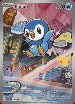 Pokemon TCG Piplup 042 ME: Mega Evolution Promo P Holo NM/M - Image 1